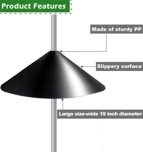 Fandature pole-mount black baffle for bird feeders