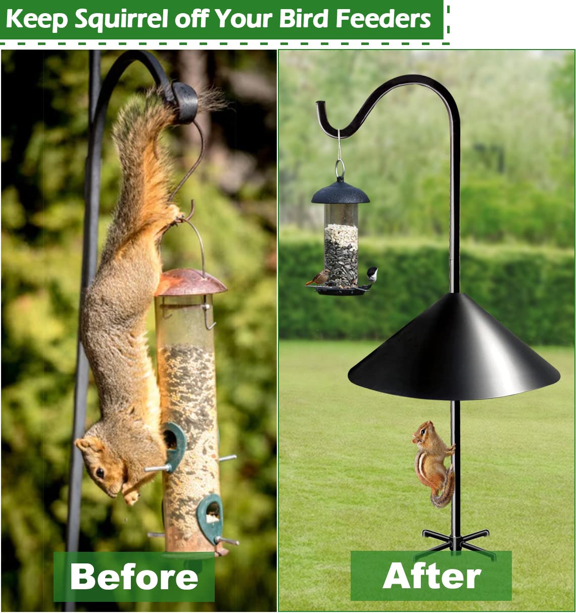 Fandature PP squirrel baffle with rotatable design deters climbers