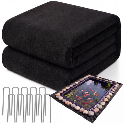 Fanfanwin 10x15ft pond liner underlayment protects liners from roots and rocks