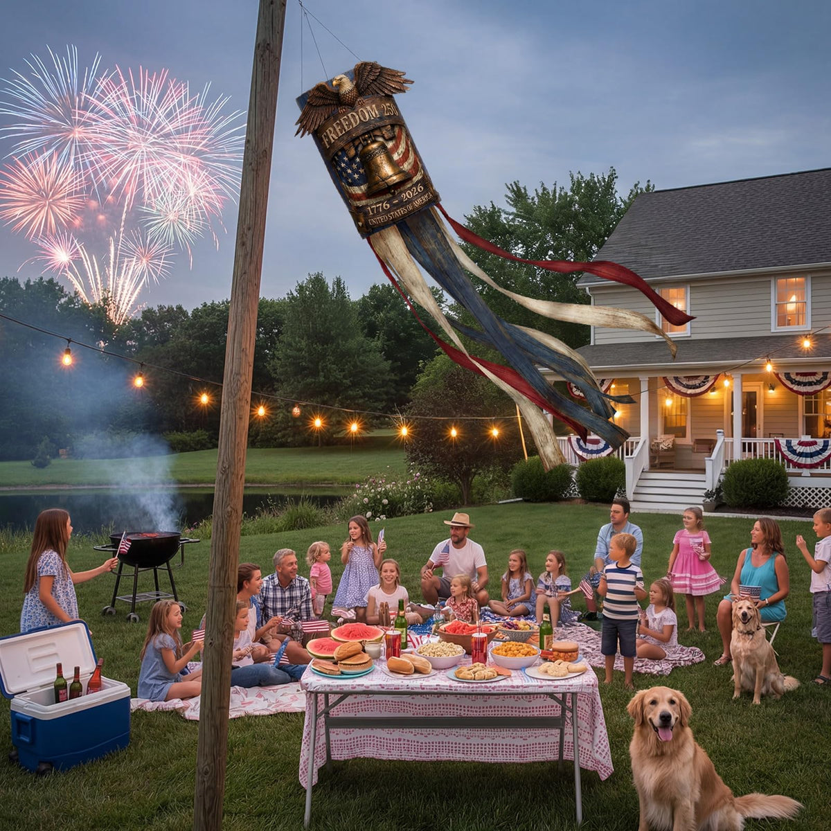 Fanfanwin nostalgic vintage design adds patriotic charm to porches