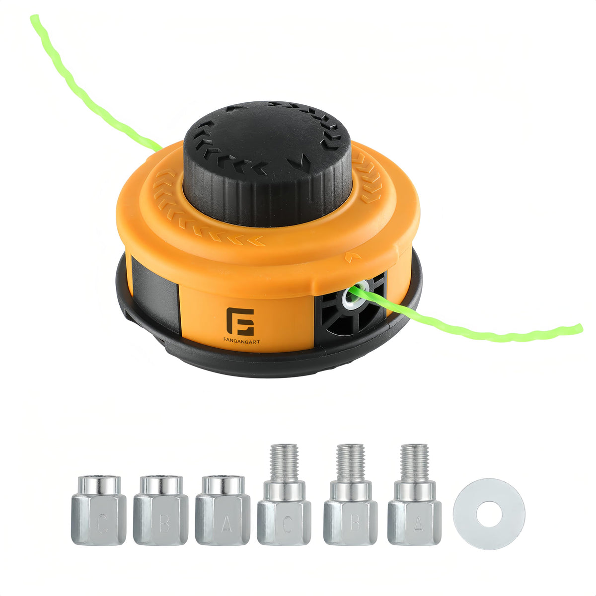 FANGANGART replacement trimmer head mounted on a trimmer shaft for quick maintenance