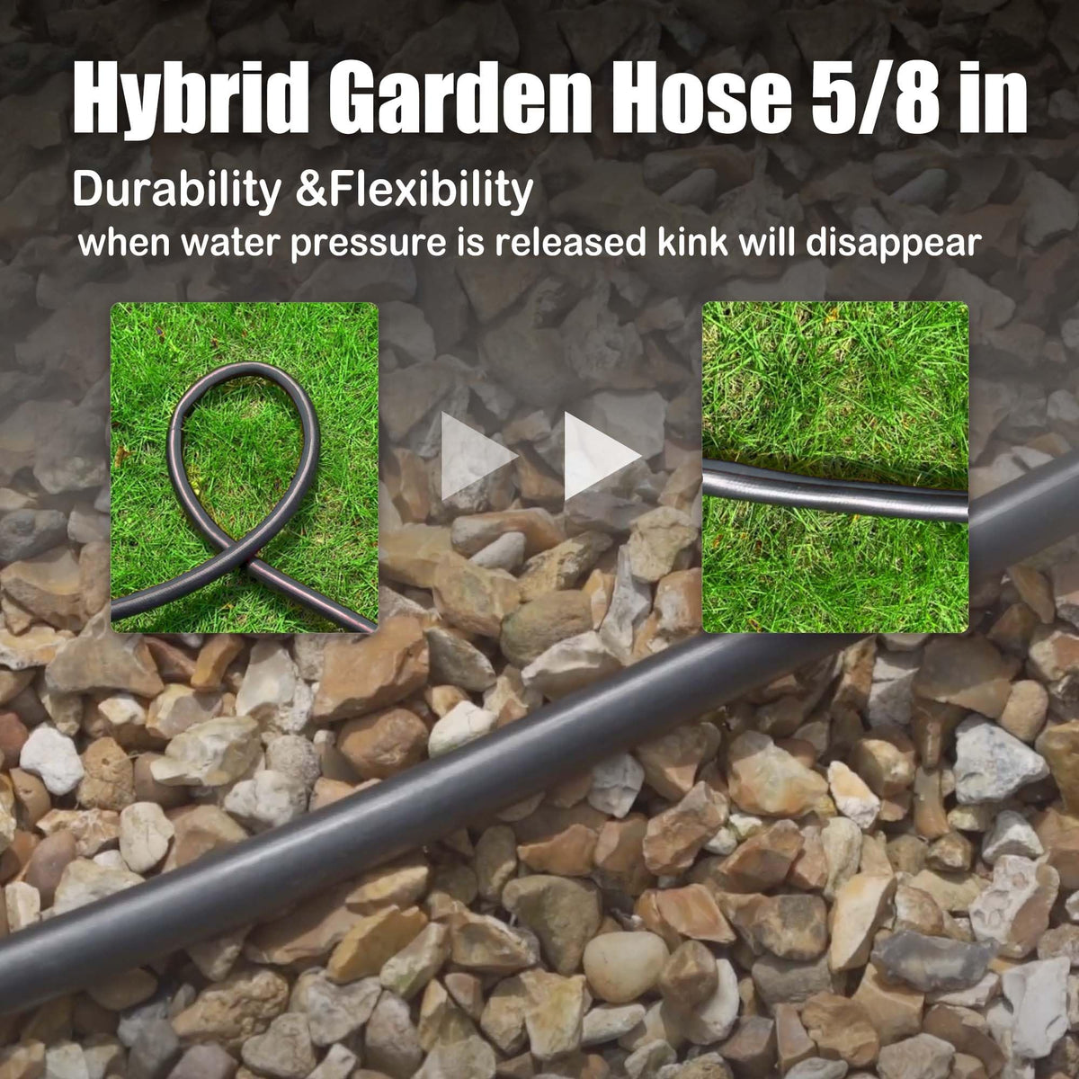 FangFarm Rubber Garden Hose 15FT, kink-resistant to reduce tangling during use.