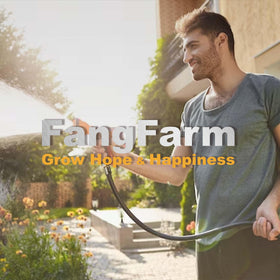 FangFarm Rubber Garden Hose 15FT perfect for patio watering and quick cleanup tasks.