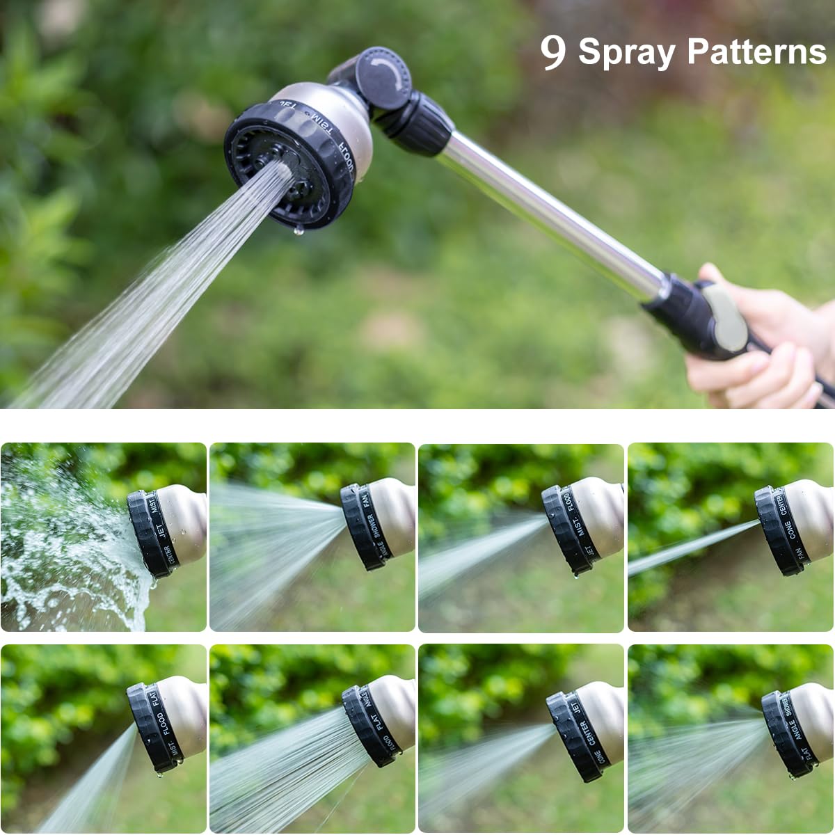 FANHAO 180-degree rotating head enables flexible reach for plants and pots