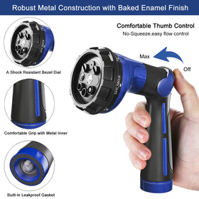 Eight-pattern spray nozzle provides versatile watering and cleaning options