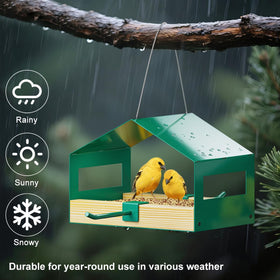 FANHAO bird feeder fly-through design invites multiple species for easier feeding.