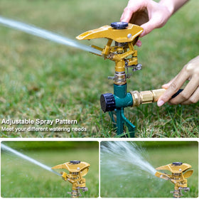 FANHAO 360-degree spray demonstrates full-yard coverage and even watering.