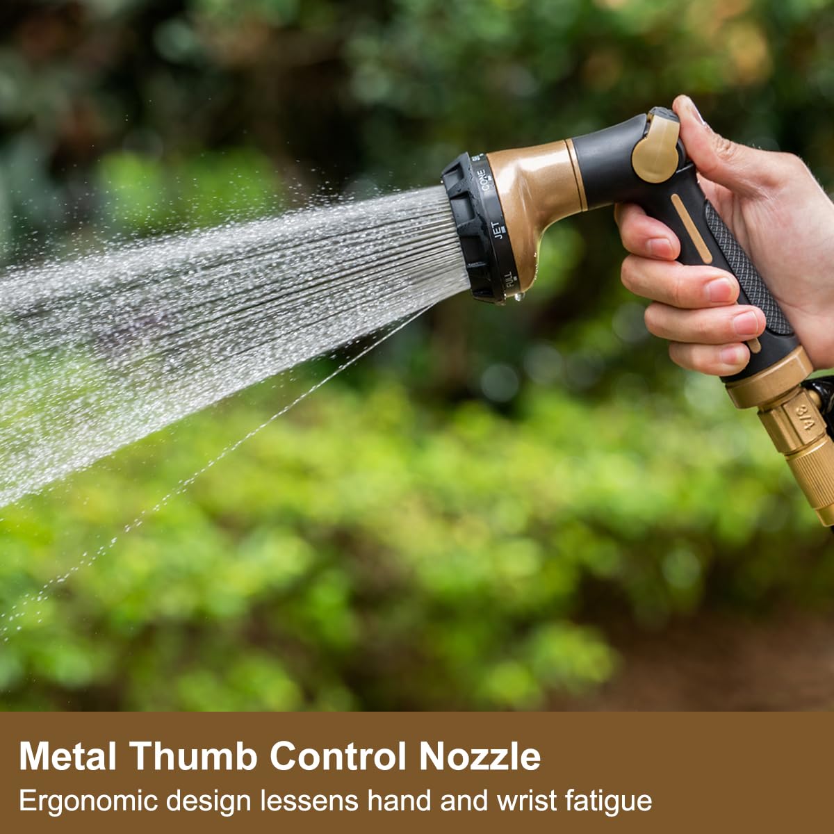 FANHAO nozzle with eight patterns provides versatile watering options