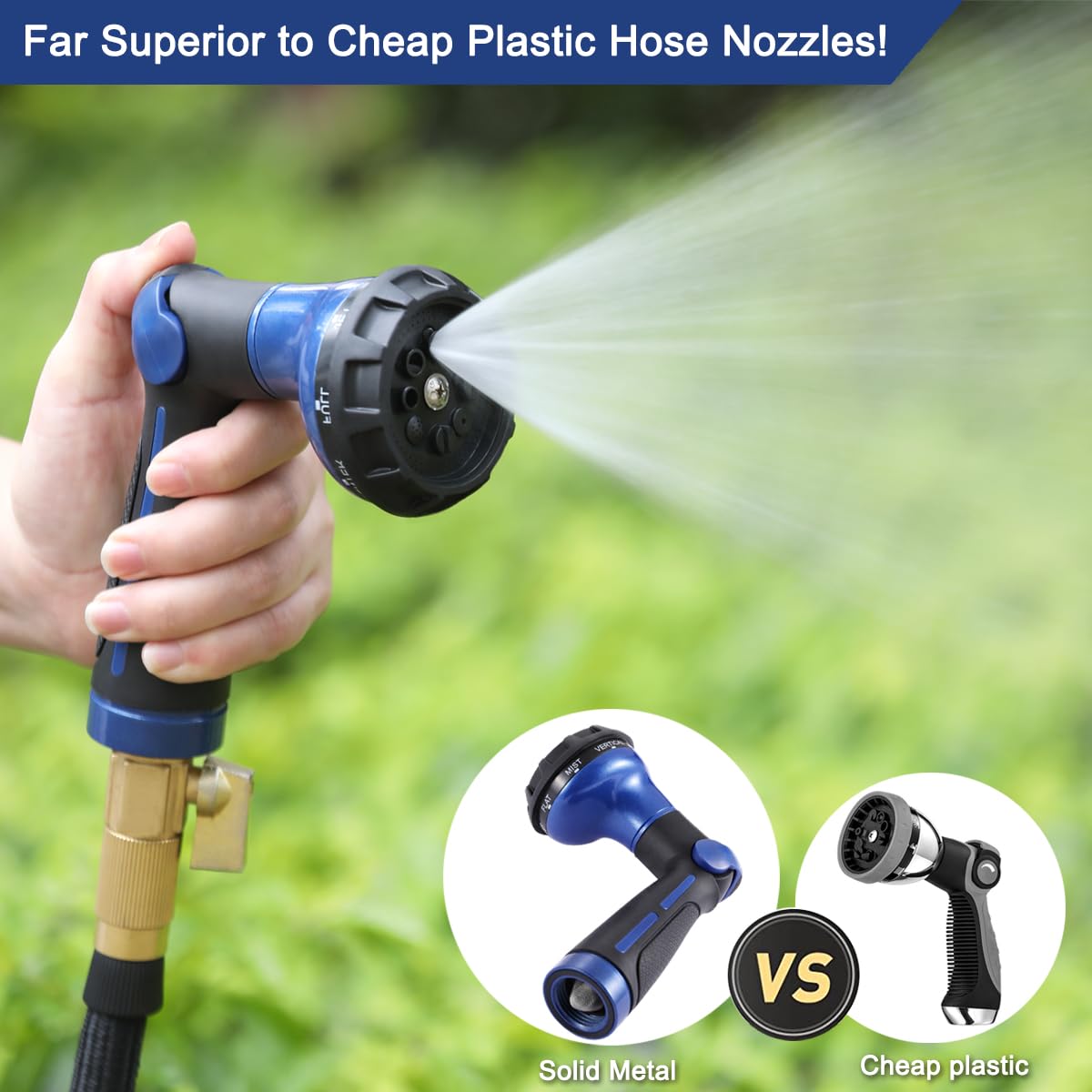 Fits standard 3/4 inch garden hoses for quick setup