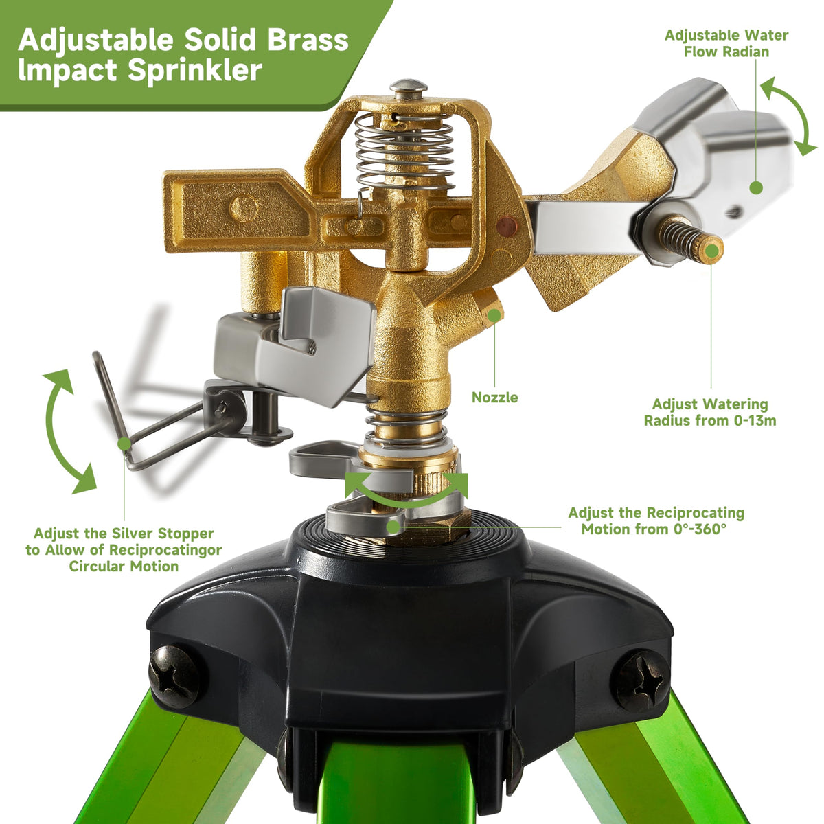 FANMIAOHOME brass head handles high-pressure irrigation for large yards.