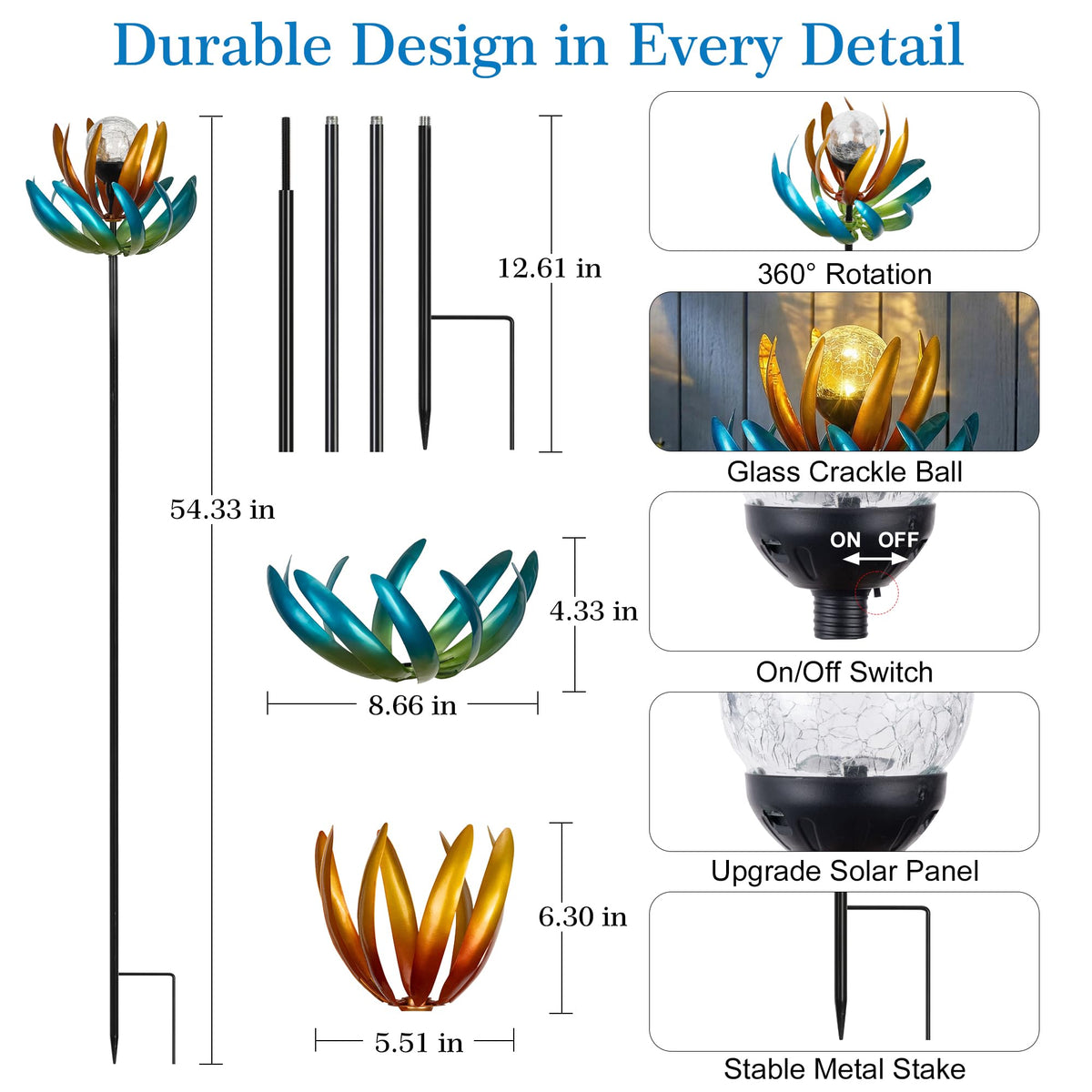 FANOAULEA patio and lawn decor enhances walkways with gentle motion