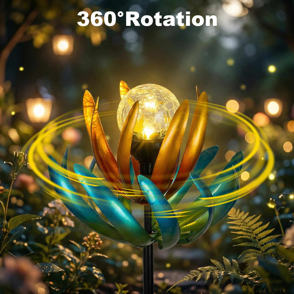 FANOAULEA solar LED light winds spins to illuminate pathways