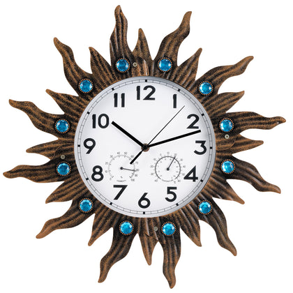FANOAULEA sun outdoor clock design enhances exterior wall decor