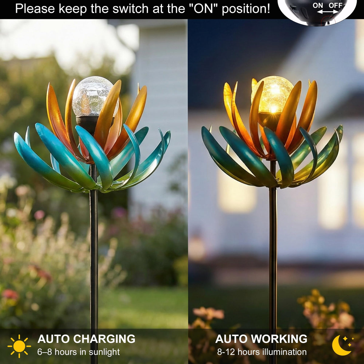 FANOAULEA waterproof metal garden decor withstands rain and shine