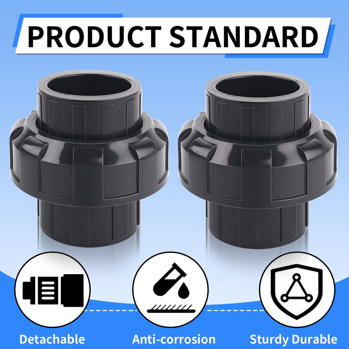 FANOVO PVC union in irrigation setup for outdoor use
