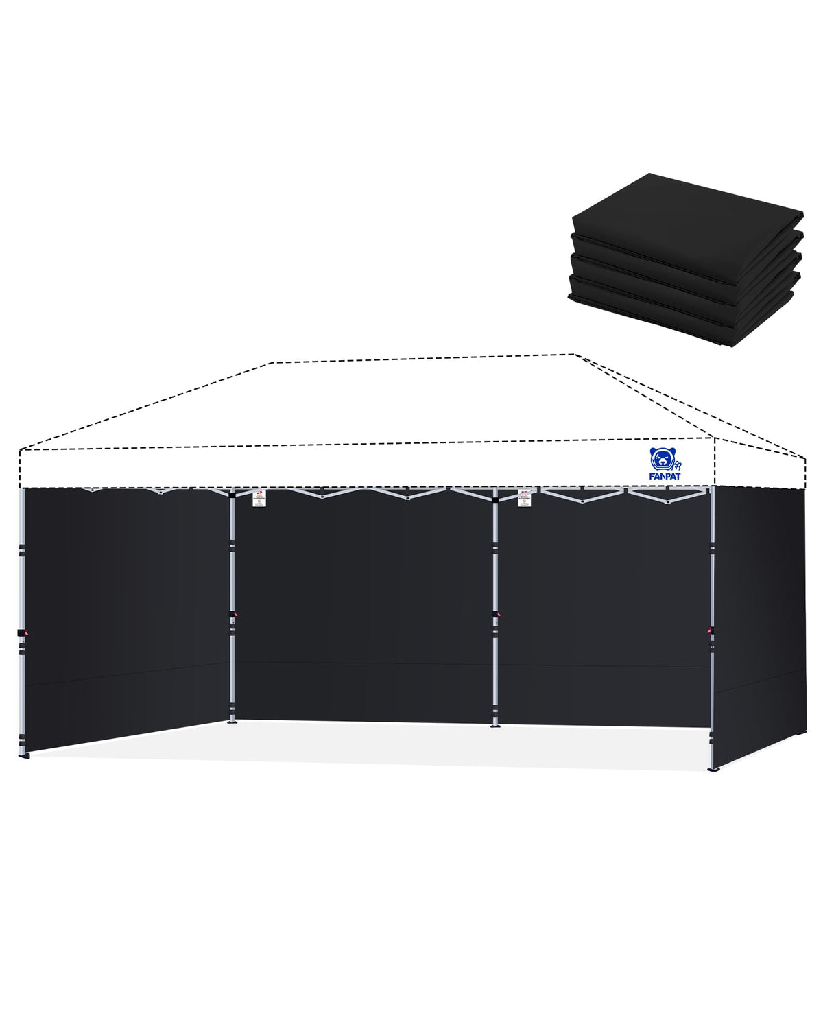 Fanpat 10x20 sidewalls provide full coverage for private outdoor spaces at gatherings.