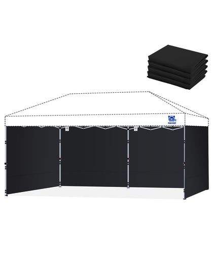 Fanpat 10x20 sidewalls provide full coverage for private outdoor spaces at gatherings.