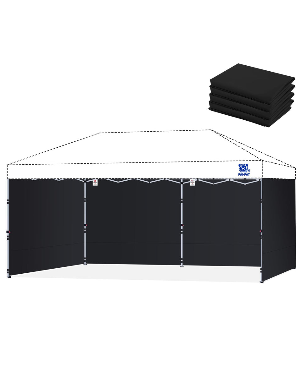 Fanpat 10x20 sidewalls provide full coverage for private outdoor spaces at gatherings.