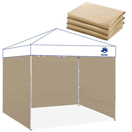 FANPAT instant canopy sidewall top view shows easy attachment.