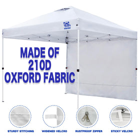 Fanpat sidewalls with easy attachment clip system speeds setup.