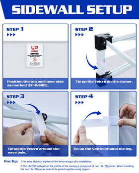 Fanpat sidewalls fold compactly for storage and travel after events.