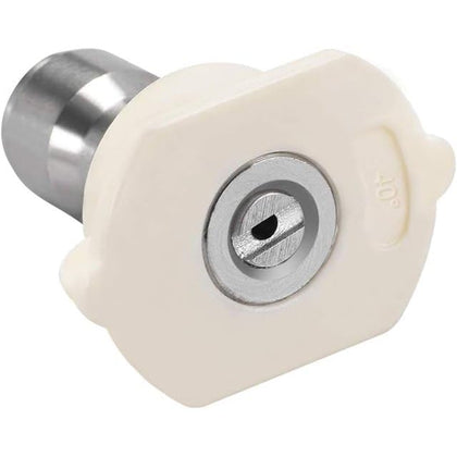 Fansoftiks white 40-degree metal nozzle tip front view shows durable construction for tough cleaning