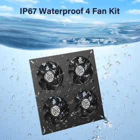 Fanspex 4-fan kit weatherproof design withstands rain and heat for outdoor spaces.
