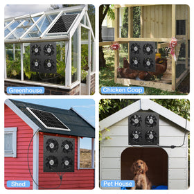 Fanspex Solar 4 Fan Kit outdoor ventilation for sheds and barns.