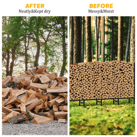 FANSXIVITA easy-assembly firewood rack ships ready-to-use for quick setup