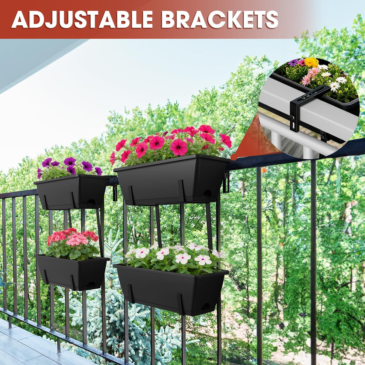 Fansxivita rail planter features a durable, rust-resistant design for exterior use