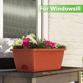 FANSXIVITA rectangular planter with adjustable brackets for railings or windows
