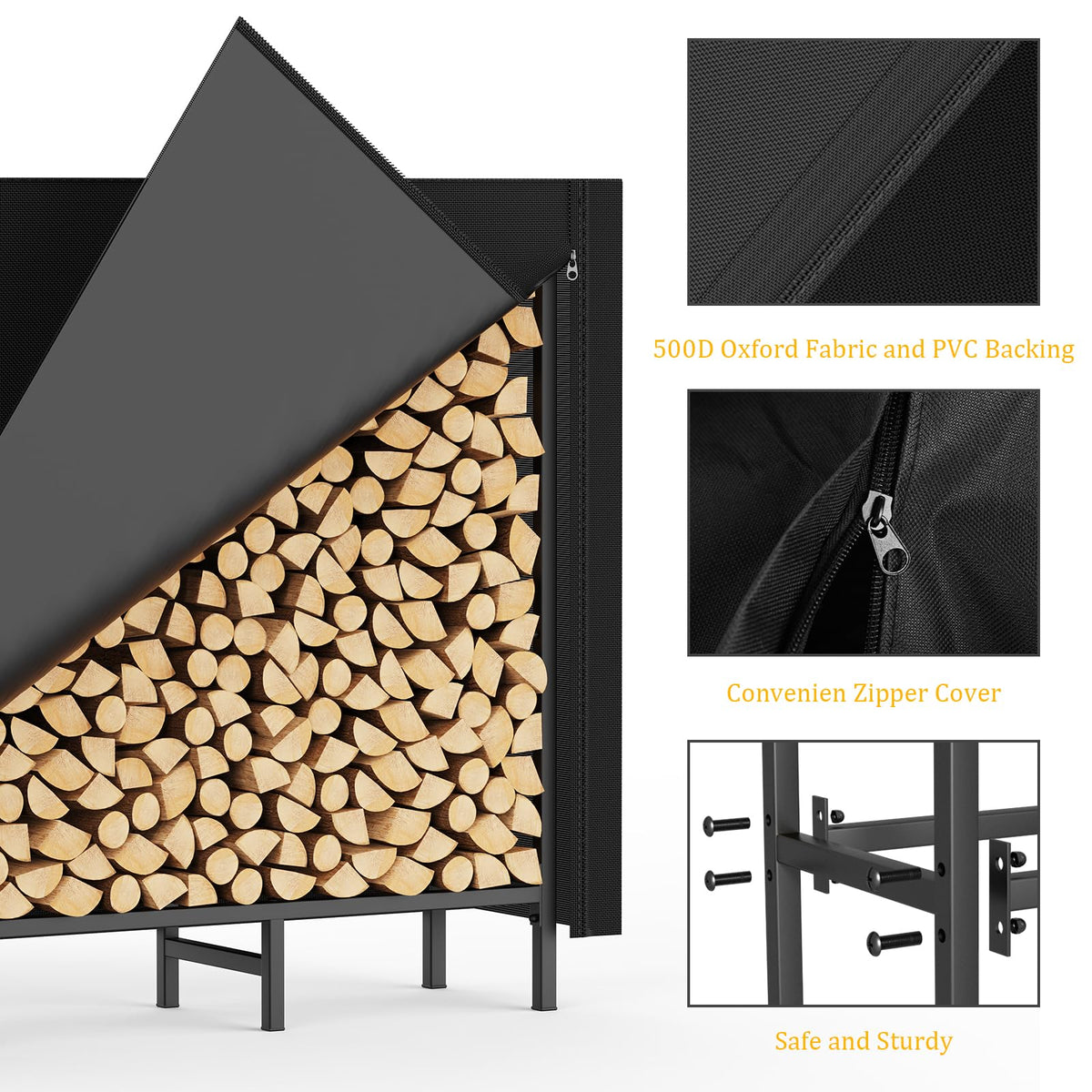 FANSXIVITA ventilated wood-pile storage rack promotes airflow and dry logs