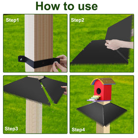 Fantang quick-install baffle set protects feeders in gardens and backyards.