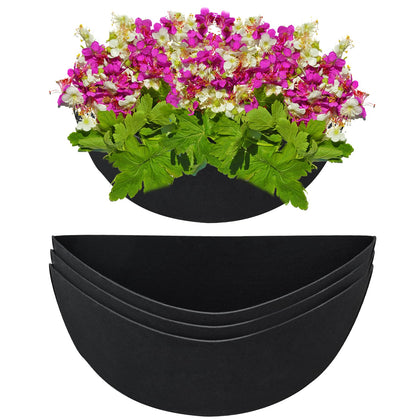 Fantang half-round planter liner 14inch black for improved drainage in baskets