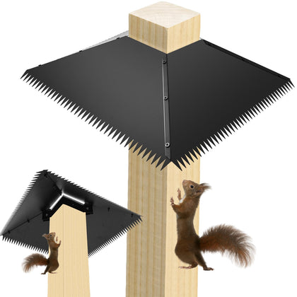 Fantang metal squirrel baffle 17inch blocks access to bird feeders, enhancing outdoor protection.