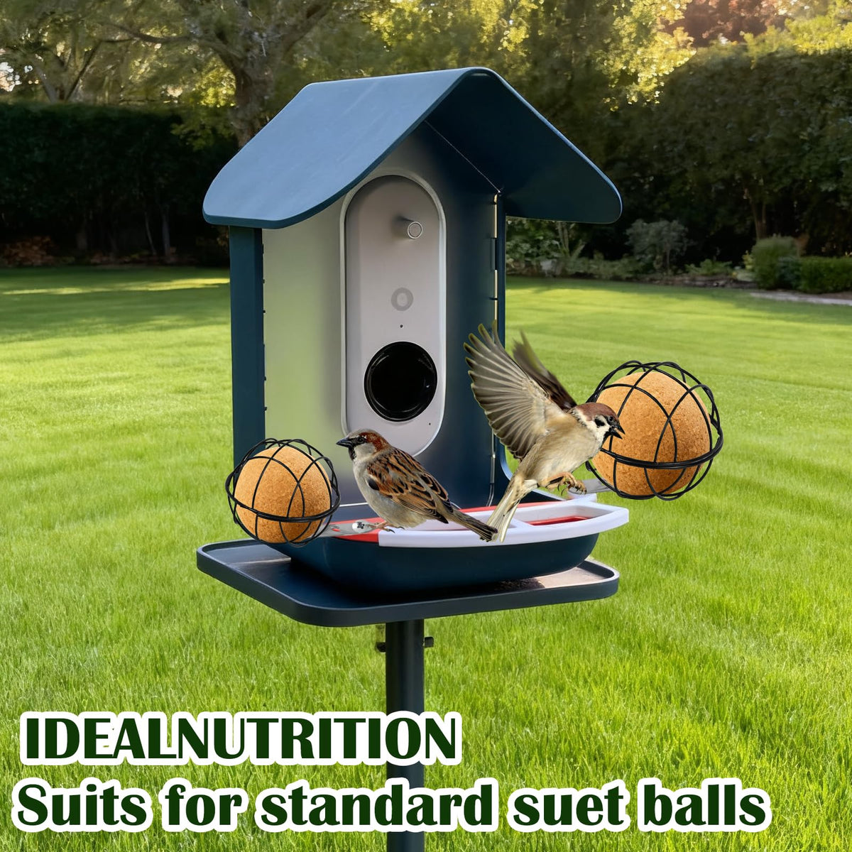 Fantang outdoor bird feeder assembly enables quick setup.