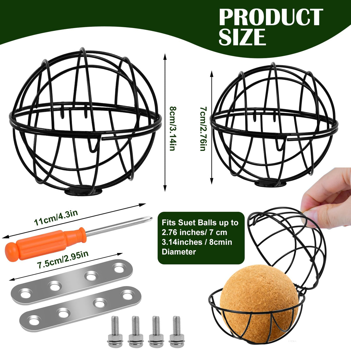Fantang suet ball feeder hollow design inviting birds from all directions.