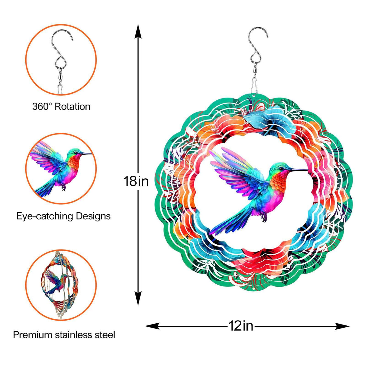 FANTAART metal wind spinner adds dynamic motion to your garden.