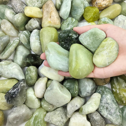 FANTIAN 10 lb polished jade rocks for plant displays and decor.