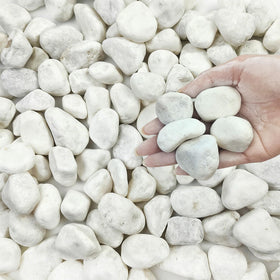 FANTIAN 40 lbs white rocks for landscaping highlight outdoor beds
