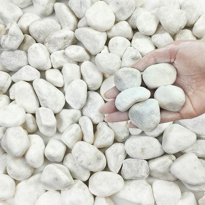 FANTIAN 40 lbs white rocks for landscaping highlight outdoor beds