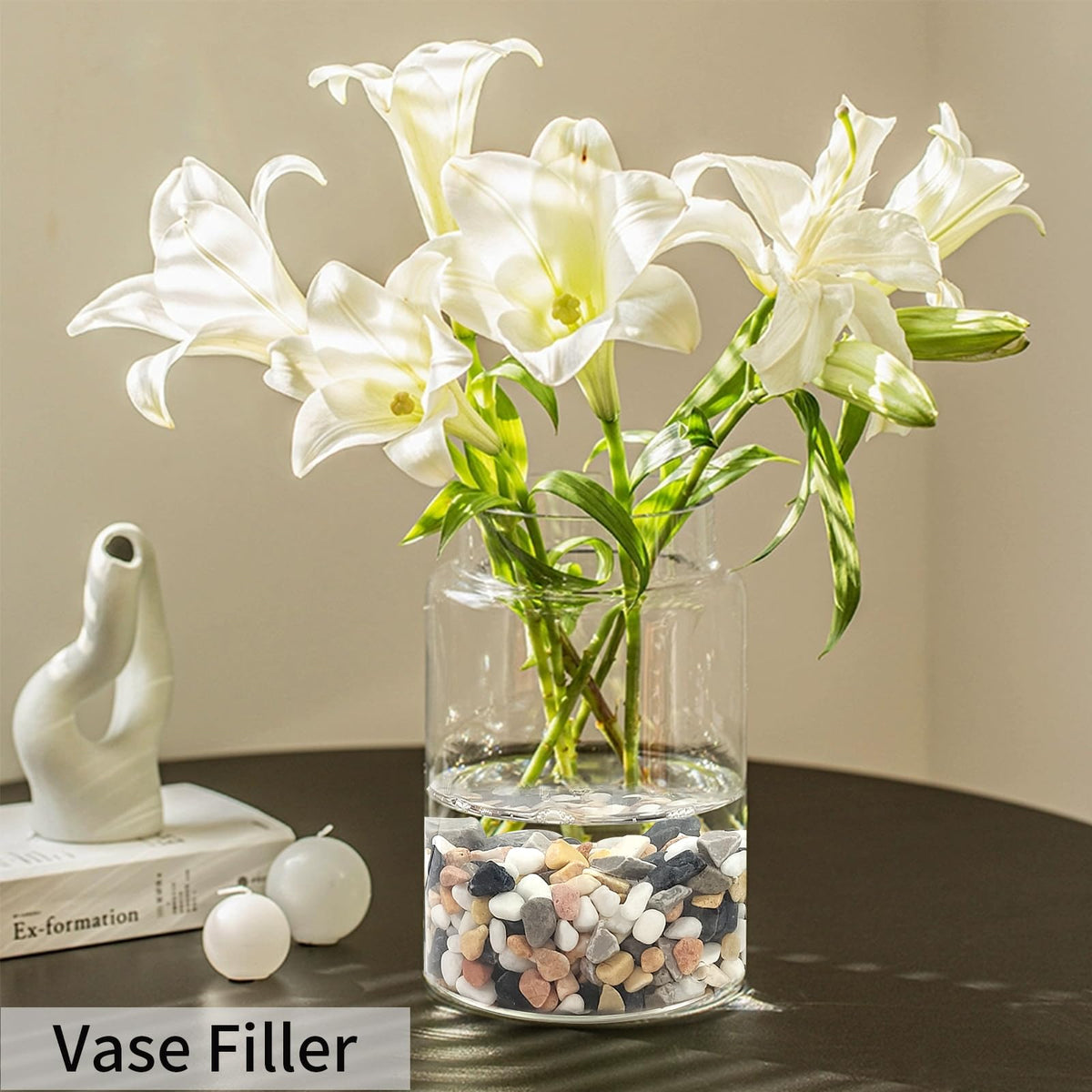 FANTIAN bamboo plant display rocks, natural tone highlights and aids moisture management