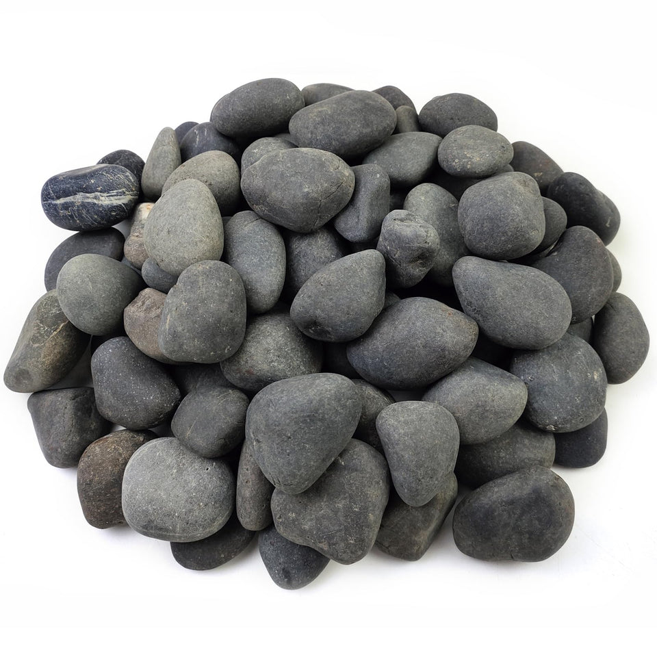FANTIAN 20 lb natural black rocks for outdoor landscaping and garden aesthetics.