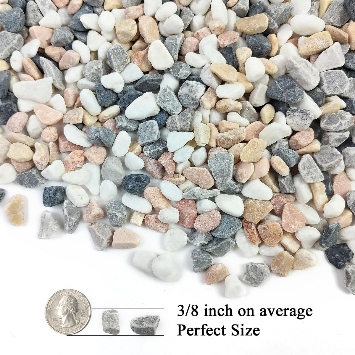 FANTIAN cactus gravel, 3/8-inch mix color, perfect for terrariums and succulent pots
