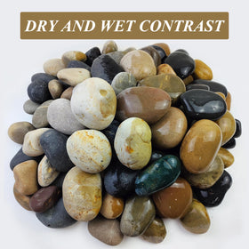 FANTIAN mixed-color river rocks 3-4 inch size add vibrant yard accents.
