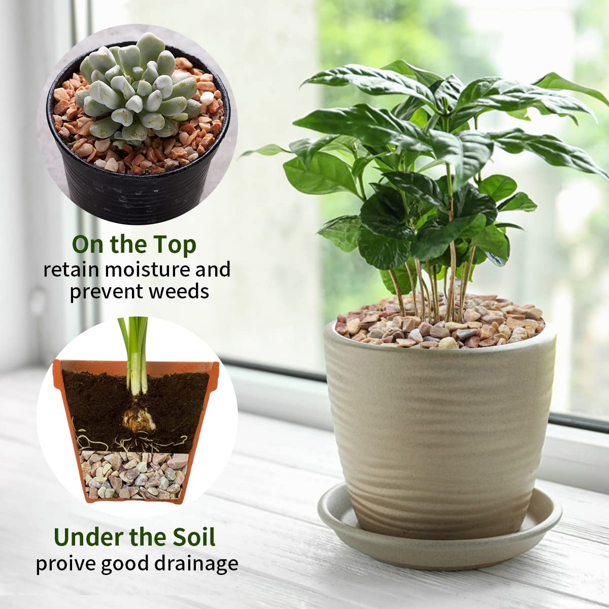 FANTIAN pea gravel outdoor landscaping provides durable ground cover