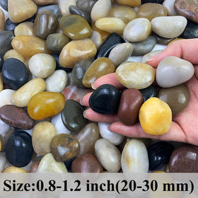 FANTIAN river rocks 0.8-1.2 inches for drainage and aesthetics