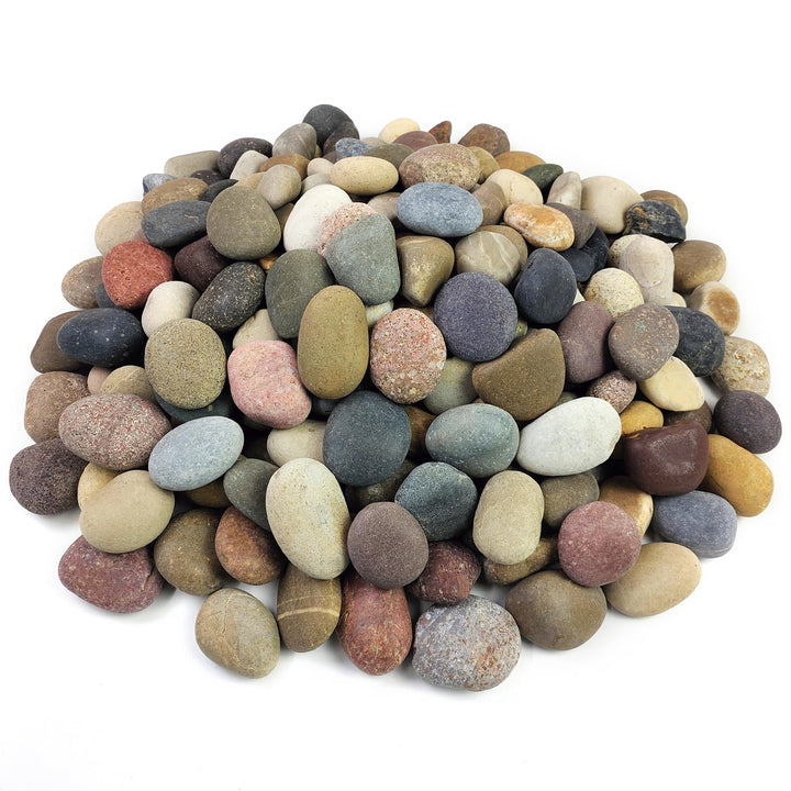 FANTIAN river rocks close-up show natural color variation for garden edging