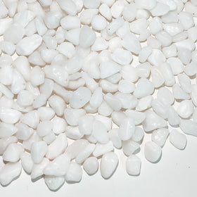 FANTIAN white pebbles 1lb, 3/8-inch, add a clean, elegant touch to planters.