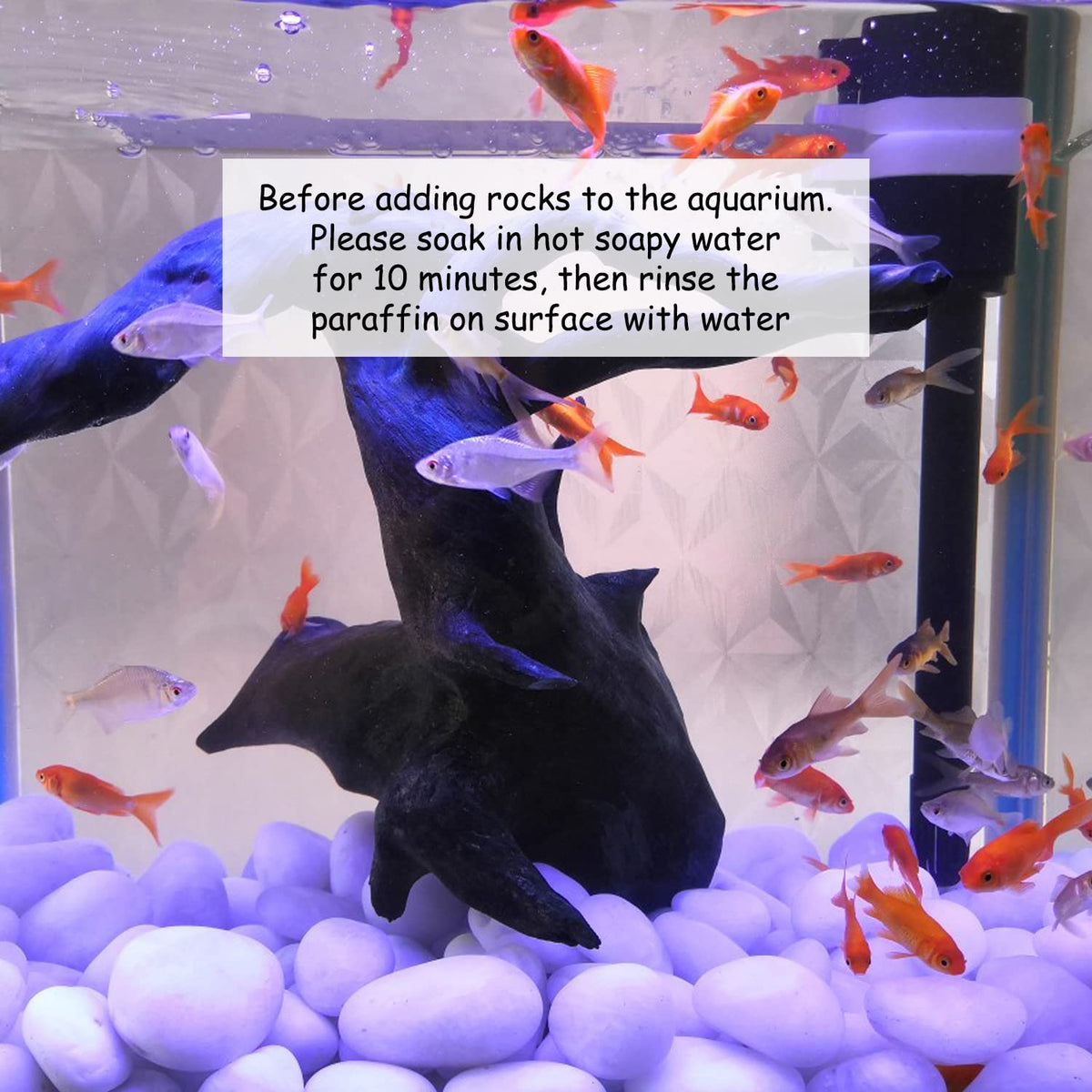 FANTIAN white stones for aquarium use after wax removal caution.